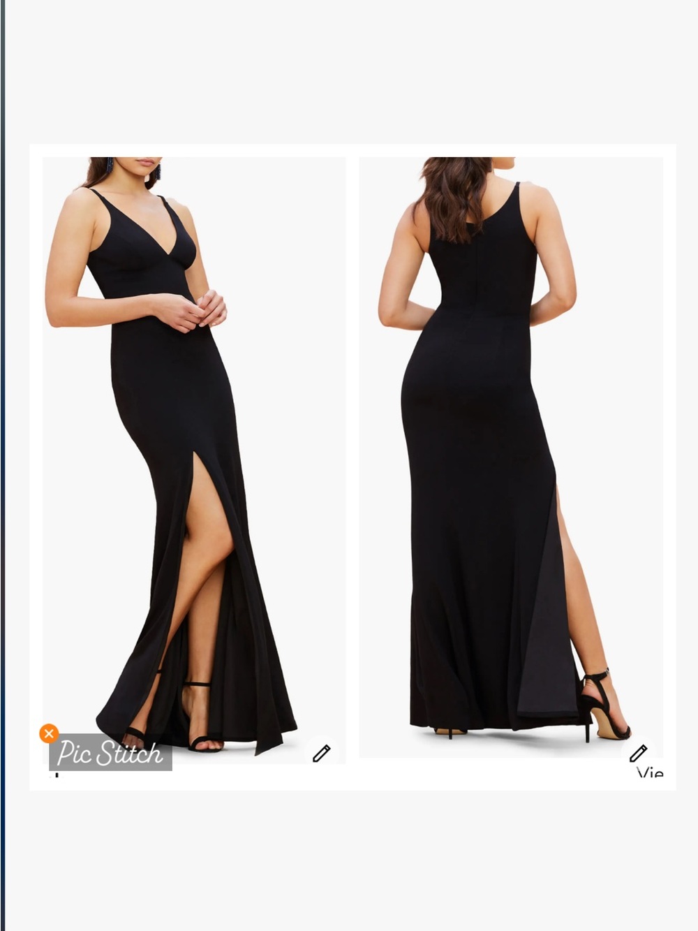 Dress The Population Iris Slit Crepe Gown